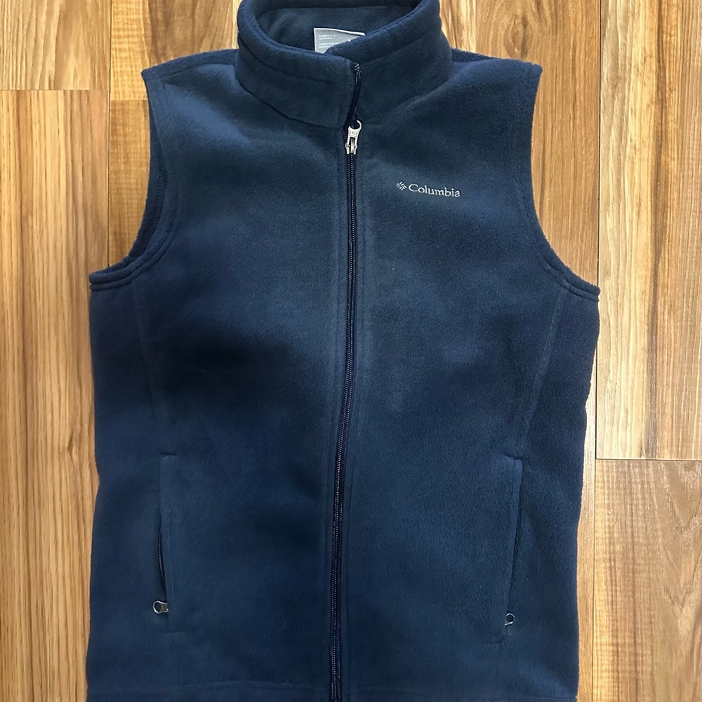 Columbia Kids Navy Blue Fleece Vest - Full Zip Sleeveless Jacket